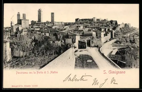 AK S. Gimignano, Panorama con la Porta di S. Matteo