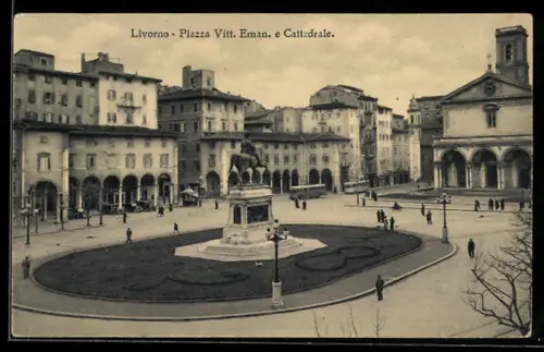 AK Livorno, Piazza Vittorio Emanuele e Cattedrale