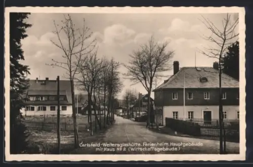AK Carlsfeld-Weitersglashütte, Ferienheim, Hauptgebäude mit Haus No. 2