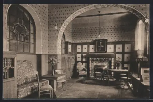 AK Bad Elster, Scheib- u. Lesezimmer im Friedrich-August-Heim d. Dt. Gesellschaft f. Kaufmanns-Erholungsheime