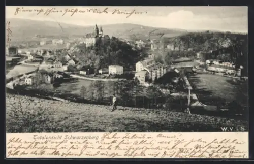 AK Schwarzenberg, Totalansicht mit Schloss
