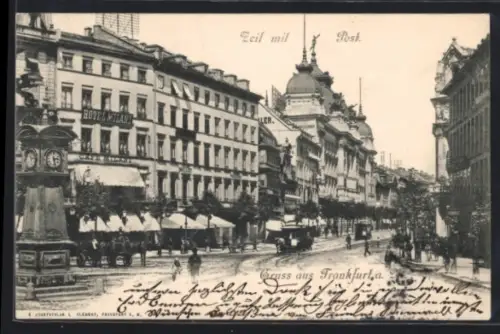 AK Frankfurt a. M., Zeil mit Post