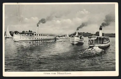 AK Berlin-Wannsee, Dampfer auf dem Wannsee