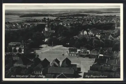 AK Jever i. Oldbg., Das 1000jährige Jever, Teilansicht, Fliegeraufnahme