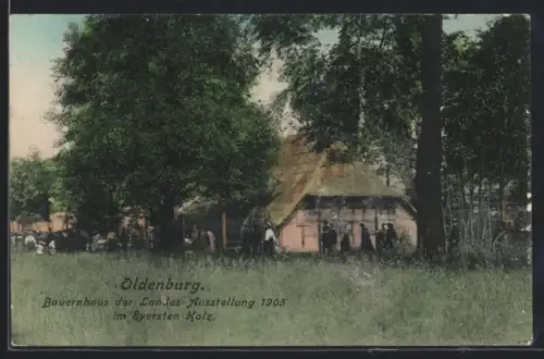 AK Oldenburg, Bauernhaus der Landes-Ausstellung 1905 im Eversten Holz