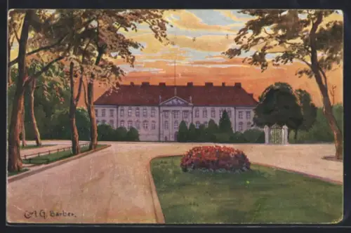 Künstler-AK Berlin-Tiergarten, Schloss Bellevue