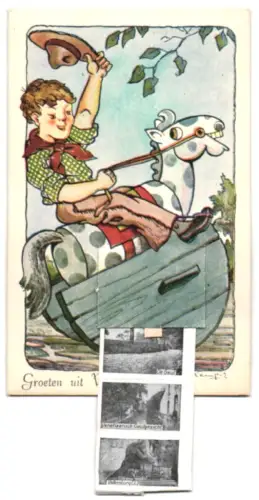 Leporello-AK Valkenburg, Couberg, De Geul, Ruine, Wilhelminatoren