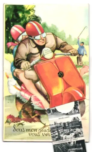 Leporello-AK Lille, Hotel de Ville, Place de la Gare, Square Jussien