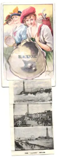 Leporello-AK Blackpool, Central Pier, Imperial Hydro, Childrens Paradise