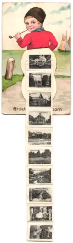 Leporello-AK Apeldoorn, Oude Loo, Oranjepark, Wilhelminapark