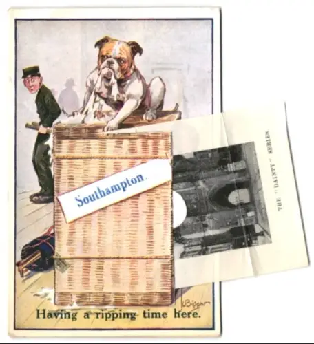 Leporello-AK Southampton, High Street, Netley Abbey, Old Walls, The Pier, The Bargate