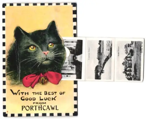 Leporello-AK Porthcawl, Esplanade Avenue, Coney Beach, St. Mary Street, The Rest, Watch House