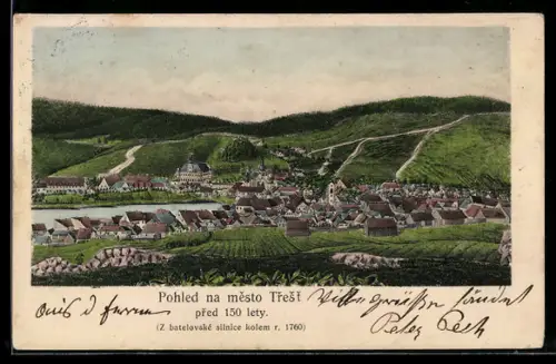 AK Trest, Pohled na mesto Trest pred 150 lety, r. 1760