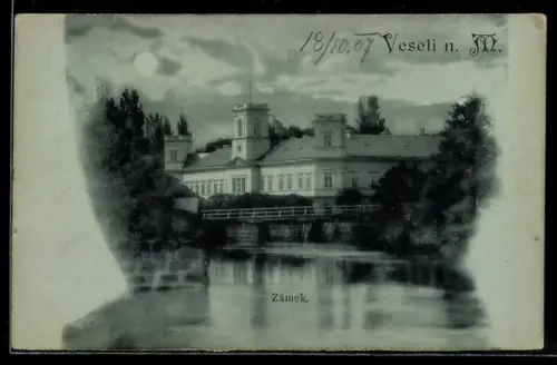 Mondschein-AK Veselí nad Moravou, Zámek