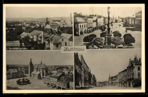 AK Zwittau,  Platz, Gesamtansicht