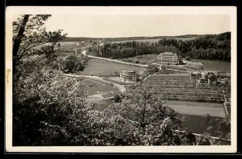 AK Lázne Teplice nad Becvou, Teilansicht aus der Vogelperspektive
