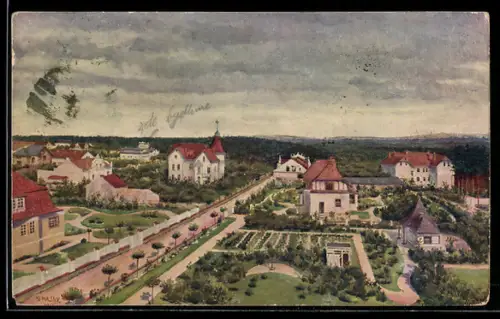 Künstler-AK Prag / Praha, Panorama