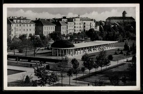 AK Bad Podiebrad / Podebrady, Blick auf Kuranlagen