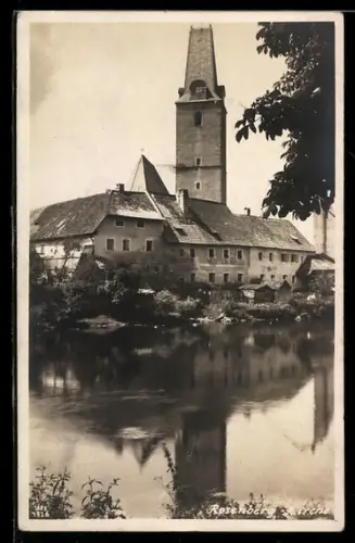 AK Rosenberg, Kirche mit Uferpartie