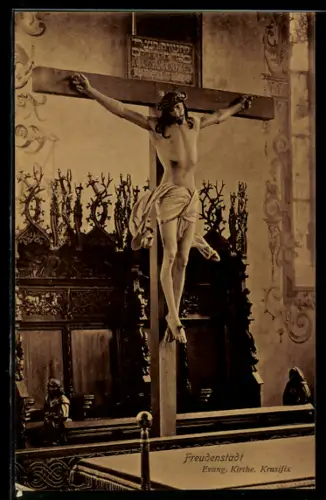 AK Freudenstadt, Kruzifix in der evang. Kirche