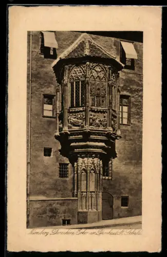 AK Nürnberg, Schöner Erker am Pfarrhaus St. Sebald