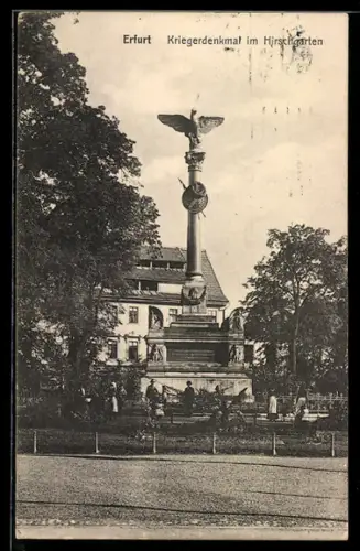AK Erfurt, Kriegerdenkmal im Hirschgarten