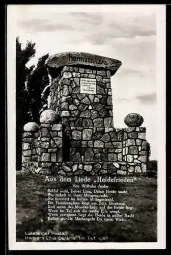 AK Tietlingen /Lüneburger Heide, Ansicht vom Hermann Löns-Denkmal