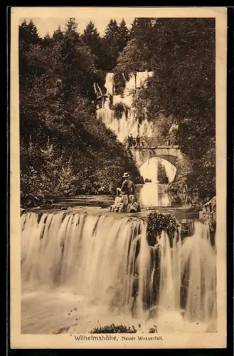 AK Wilhelmshöhe, Neuer Wasserfall und Brücke