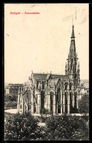 AK Stuttgart, Totalansicht der Johanniskirche