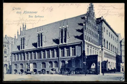 AK Hannover, Ansicht vom Rathaus