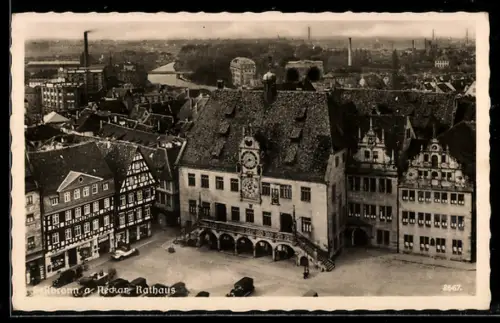 AK Heilbronn a. Neckar, Rathaus aus der Vogelschau