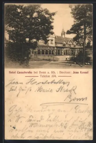 AK Bonn a. Rh., Hotel Casselsruhe, Besitzer Jean Kessel