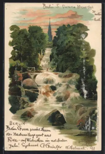 Lithographie Berlin-Kreuzberg, Victoria Wasserfall