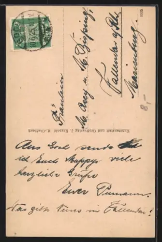 AK Goch, Rathaus mit Strasse