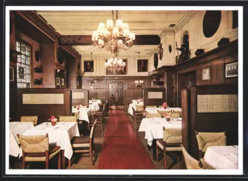 AK München, Schwarzwälders Naturweinhaus, Hartmannstrasse 8, Innenansicht, rückseitig Aussenansicht, Dom