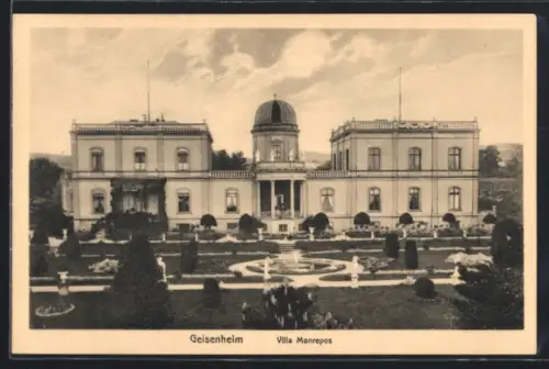 AK Geisenheim, Villa Monrepos mit Brunen-Anlage aus der Vogelschau