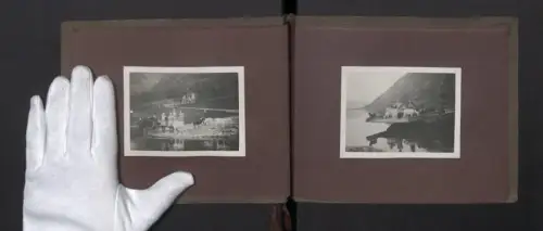 Fotoalbum mit 22 Fotografien, Ansicht Zell-Kaimt a. d. Mosel, Alltagsszenen, Fähre und Ortsansichten