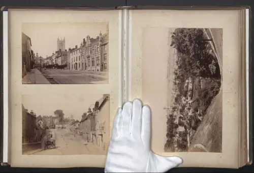 Fotoalbum mit 24 Fotografien, Ansicht Ludlow, Grafschaft Shropshire, Hotel Strassenpartie, Innenansichten