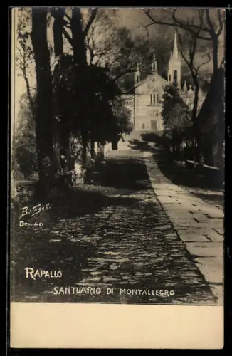 AK Rapallo, Santuario di Montallegro e viale alberato