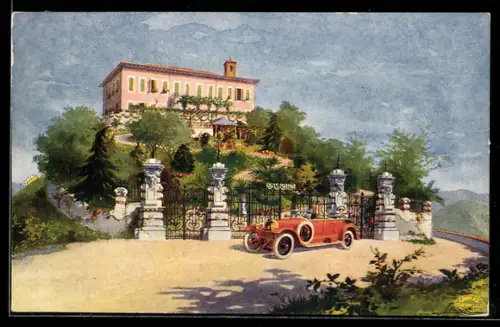 Künstler-AK Montecatini Alto, Grand Albergo e Ristorante Qui si sana