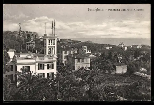 AK Bordighera, Panorama dall`Hotel Hesperia