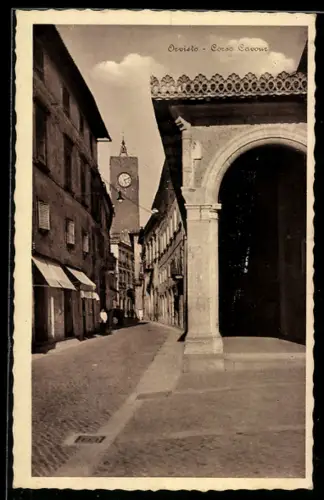 AK Orvieto, Corso Cavour e campanile in lontananza