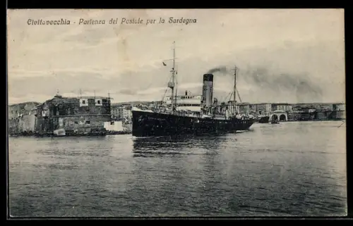 AK Civitavecchia, Partenza del Postale per la Sardegna