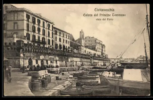 AK Civitavecchia, Calata del Principe Tommaso vista dal Porto