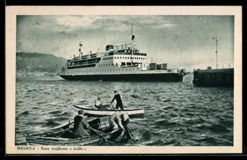 AK Messina, Nave traghetto Scilla e pescatori sul mare