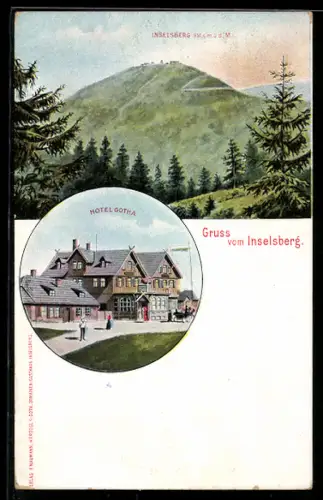 AK Inselsberg, Hotel Gotha, Bergansicht