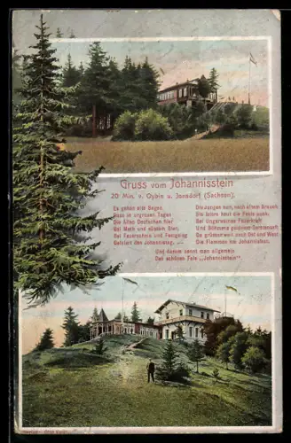 AK Oybin, Gasthaus auf dem Johannisstein