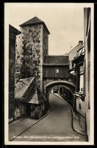 AK Meissen, Görnisches Tor zur Jahrtausendfeier 1929