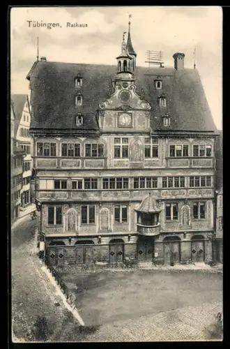 AK Tübingen, Rathaus aus der Vogelschau