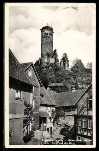 AK Eppstein /Taunus, Malerischer Winkel mit Blick auf die Burg